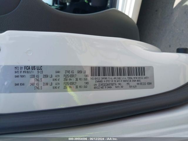 Dodge Grand Caravan Gt 2019 2C4RDGEG0KR768774 Image 9