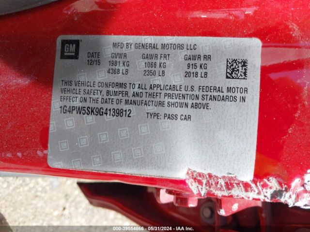 1G4PW5SK9G4139812 Buick Verano Sport Touring Group