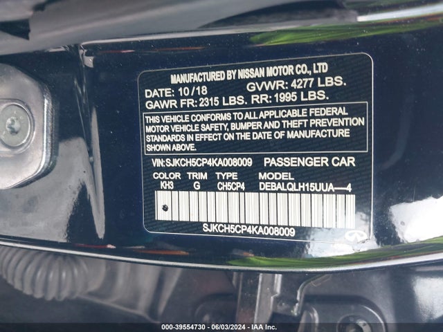 SJKCH5CP4KA008009 Infiniti Qx30 Luxe