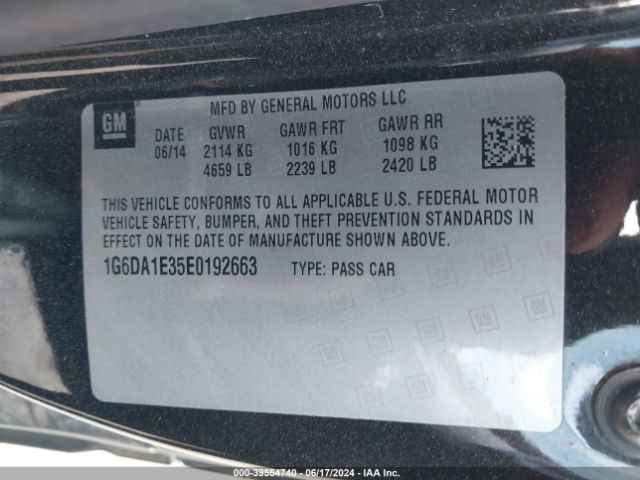 1G6DA1E35E0192663 Cadillac Cts Standard