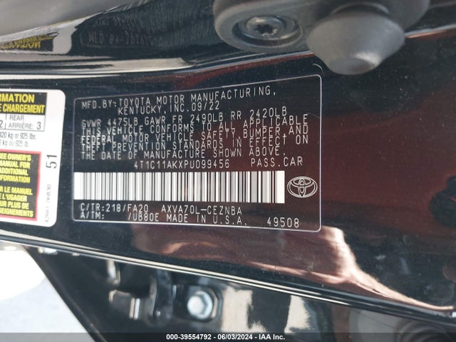 Toyota CAMRY LE 2023 4T1C11AKXPU099456 Image 9