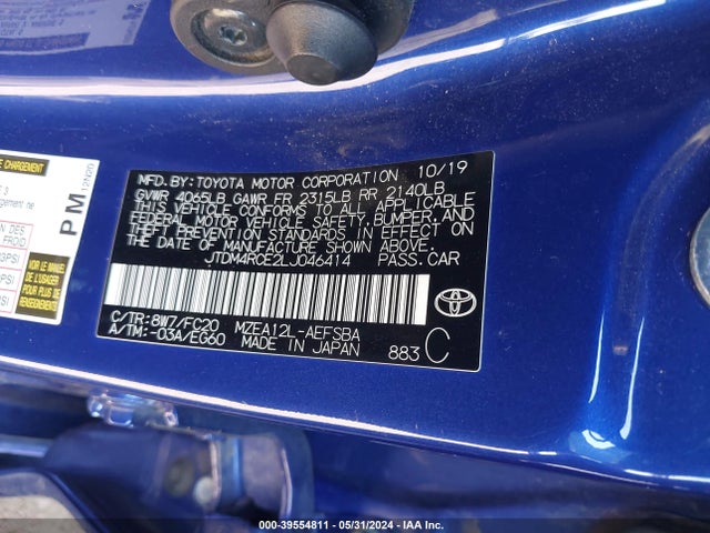 Toyota Corolla Se  6mt 2020 JTDM4RCE2LJ046414 Image 9