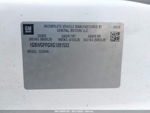 Chevrolet Express 2500 Lt 2016 1GBWGFFGXG1281522 Image 9