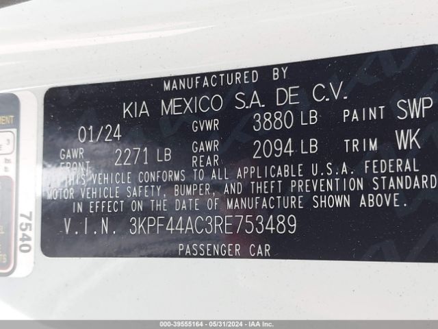 3KPF44AC3RE753489 KIA Forte Gt Manual