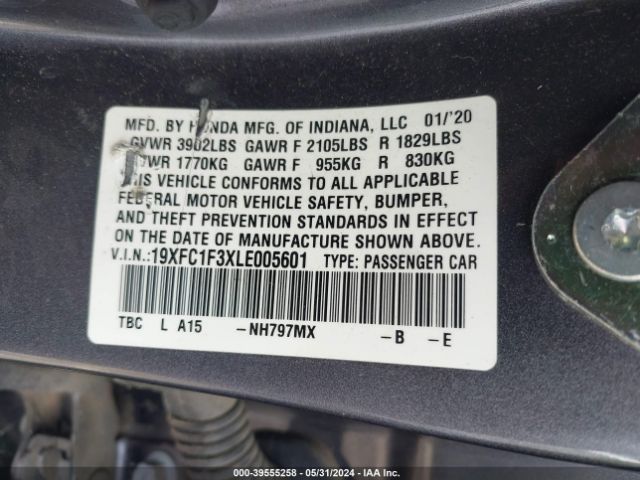 19XFC1F3XLE005601 Honda CIVIC EX