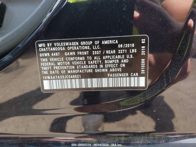 1VWAA7A33JC046521 Volkswagen Passat 2.0t R-line/2.0t S