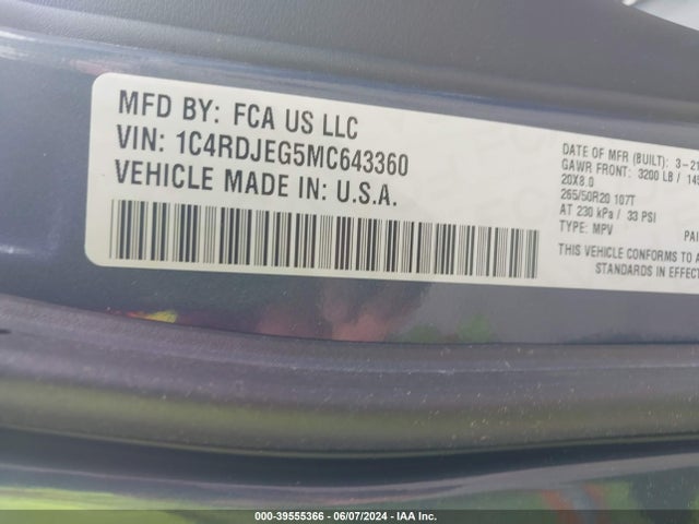 Dodge Durango Citadel Awd 2021 1C4RDJEG5MC643360 Image 9