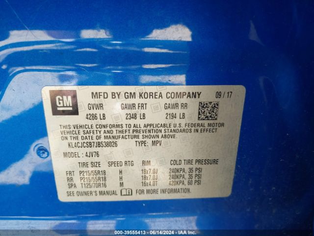KL4CJCSB7JB538026 Buick Encore Essence