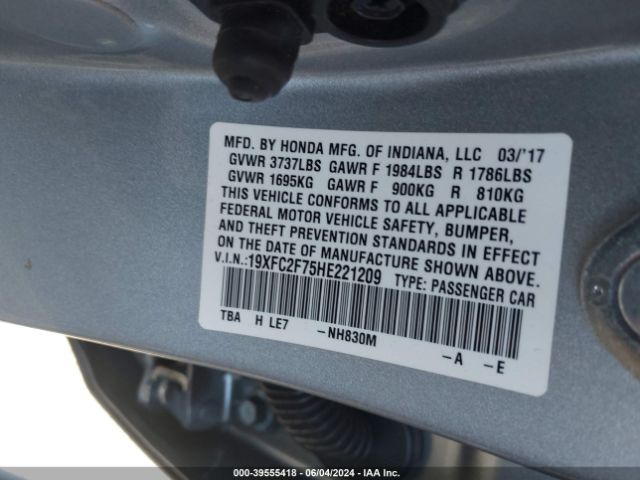 19XFC2F75HE221209 Honda CIVIC EX