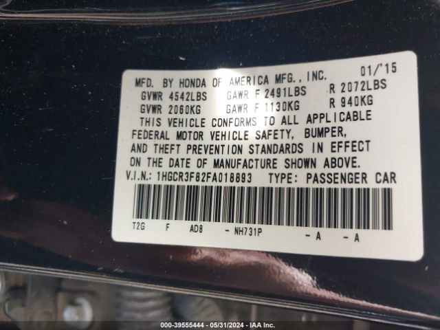 1HGCR3F82FA018893 Honda Accord Ex-l V-6