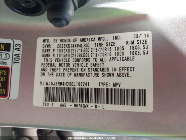 5J6RM4H30EL106241 Honda CR-V LX