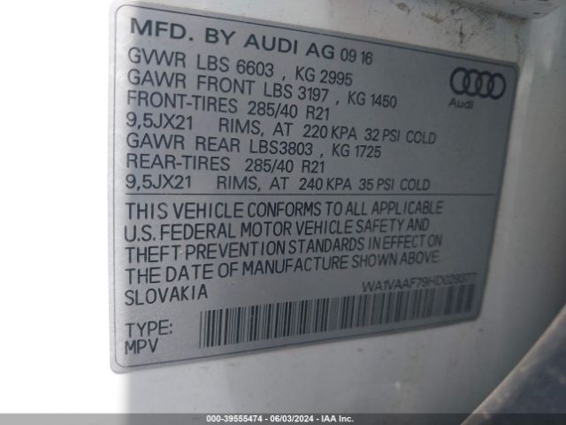 WA1VAAF79HD029377 Audi Q7 3.0t Premium