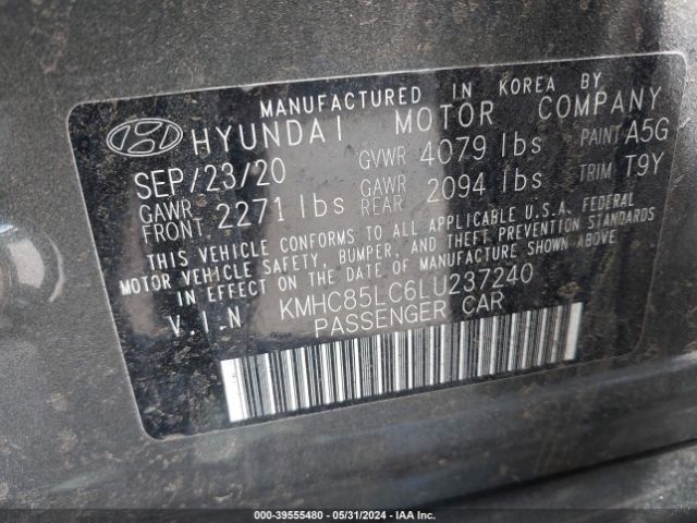 KMHC85LC6LU237240 Hyundai Ioniq Hybrid Sel