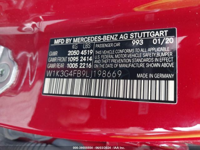 W1K3G4FB9LJ198669 Mercedes-Benz A 220 4matic