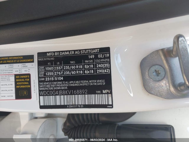 WDC0G4JB8KV168892 Mercedes-Benz GLC 300