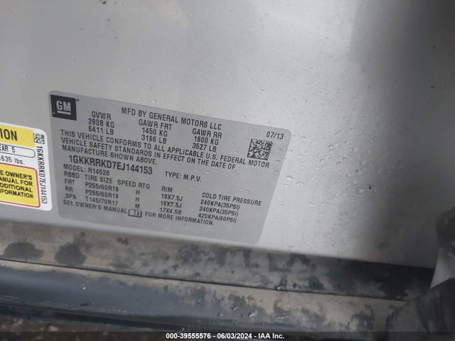 1GKKRRKD7EJ144153 GMC Acadia Slt-1