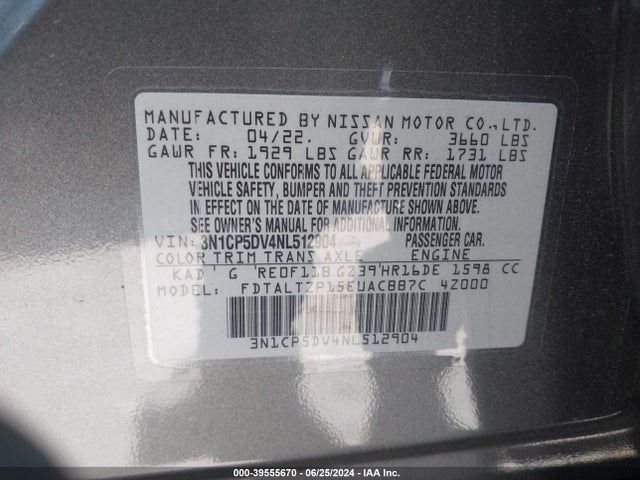 Nissan Kicks Sr Xtronic Cvt 2022 3N1CP5DV4NL512904 Image 9