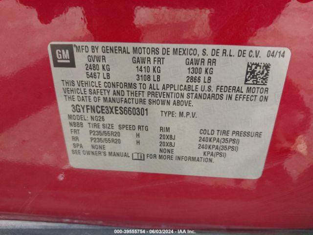 3GYFNCE3XES660301 Cadillac Srx Performance Collection