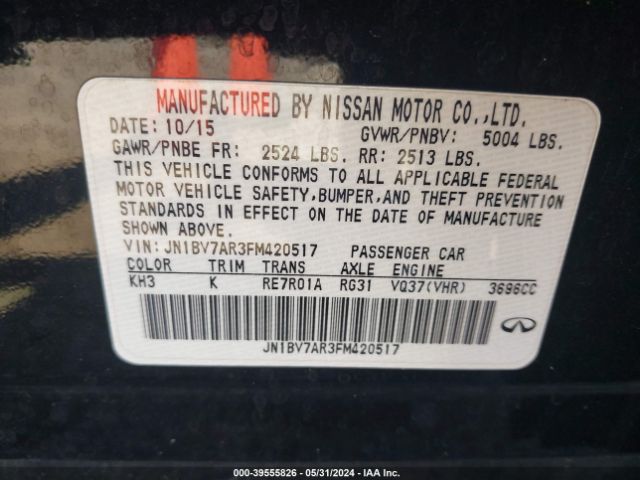 JN1BV7AR3FM420517 Infiniti Q50