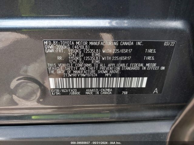 2T3W1RFV1NW197634 Toyota Rav4 Xle
