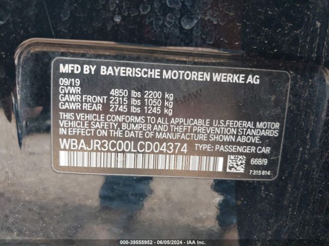 WBAJR3C00LCD04374 BMW 530I