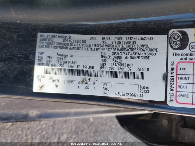 3FADP4TJ5EM113963 Ford FIESTA S
