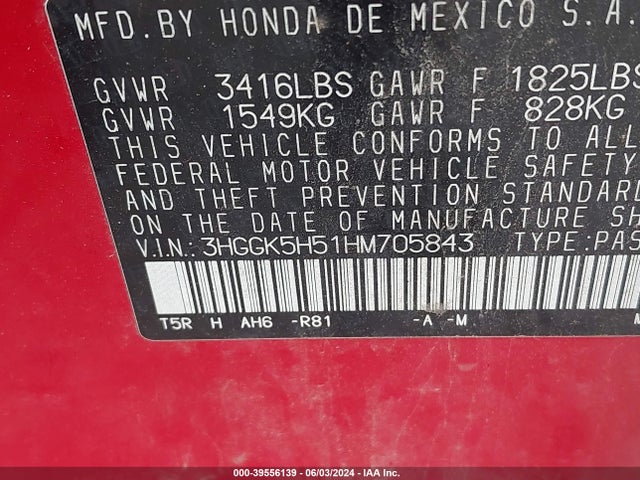 Honda FIT LX 2017 3HGGK5H51HM705843 Image 9