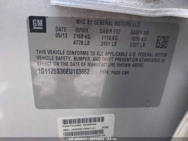 1G1125S36EU103662 Chevrolet Impala 2lt