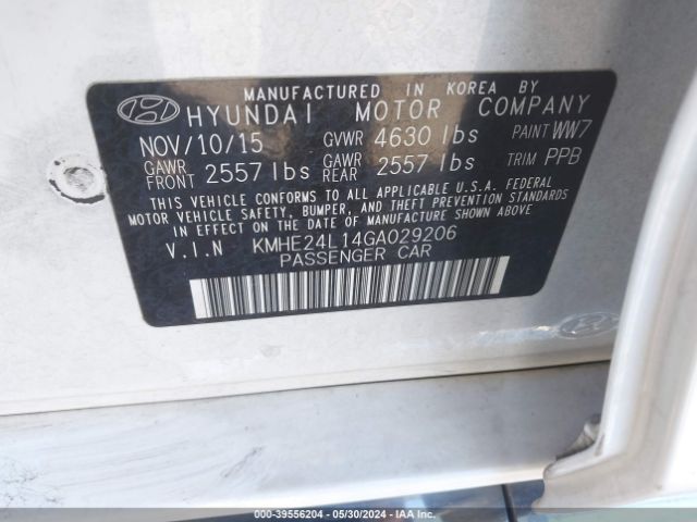 KMHE24L14GA029206 Hyundai Sonata Hybrid Se