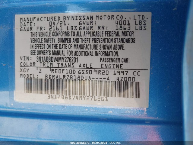 Nissan Sentra Sr Xtronic Cvt 2021 3N1AB8DV4MY276201 Image 9
