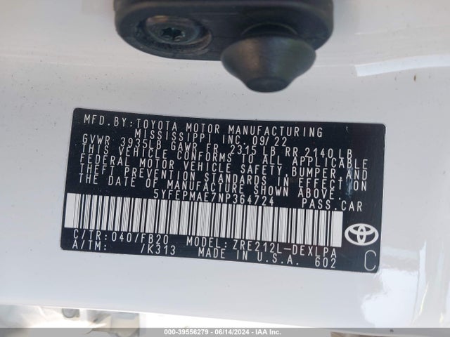 Toyota COROLLA LE 2022 5YFEPMAE7NP364724 Image 9