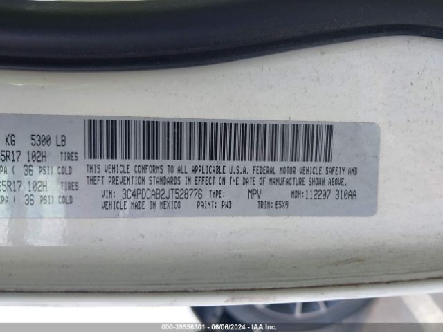 3C4PDCAB2JT528776 Dodge JOURNEY SE