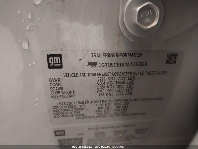 GMC Sierra 1500 4wd  Standard Box Elevation 2021 1GTU9CED0MZ335829 Image 9