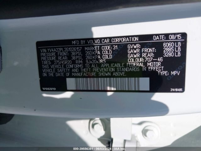 YV4A22PL2G1026157 Volvo Xc90 T6 Inscription