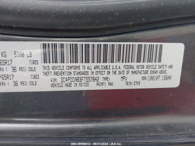 Dodge JOURNEY SE 2015 3C4PDCAB3FT557842 Image 9