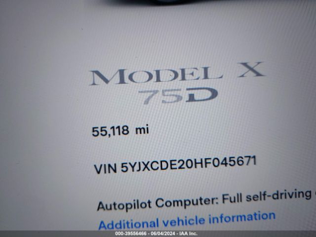 5YJXCDE20HF045671 Tesla Model X 100d/75d/90d