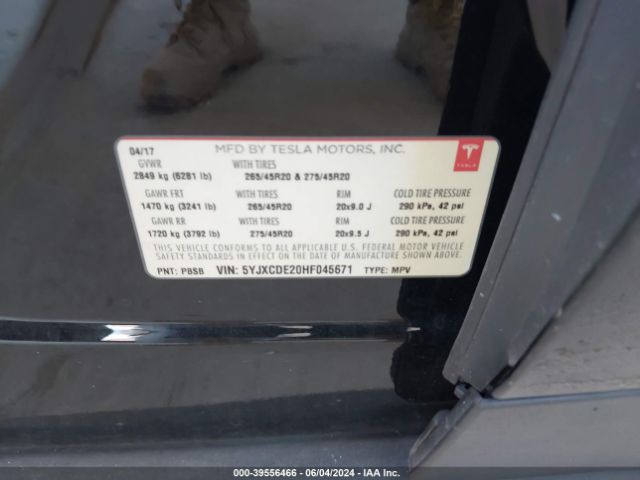 5YJXCDE20HF045671 Tesla Model X 100d/75d/90d