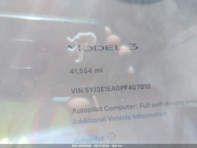 5YJ3E1EA0PF407818 Tesla Model 3 Rear-wheel Drive