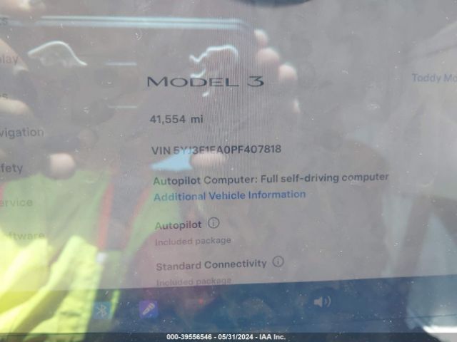 5YJ3E1EA0PF407818 Tesla Model 3 Rear-wheel Drive