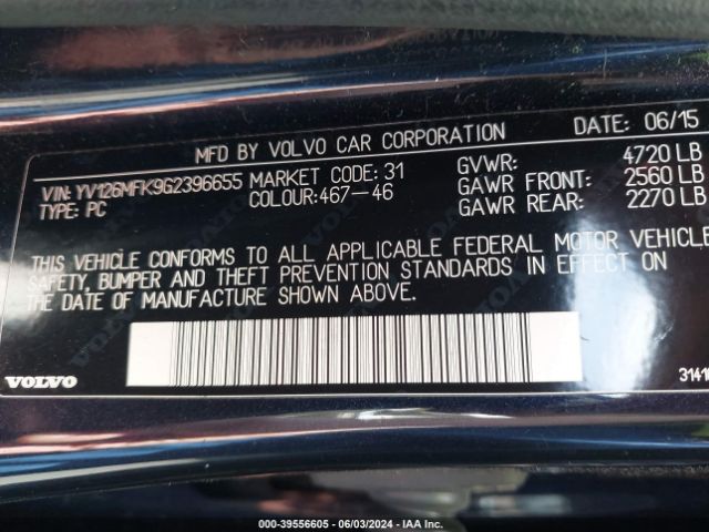 YV126MFK9G2396655 Volvo S60 T5 Drive-e Premier