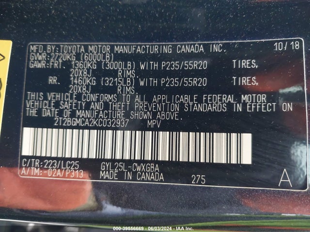 2T2BGMCA2KC032937 Lexus Rx 450h F Sport