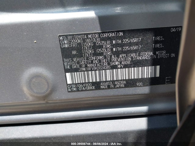 Toyota RAV4 LE 2019 JTMK1RFV8KD024085 Image 9