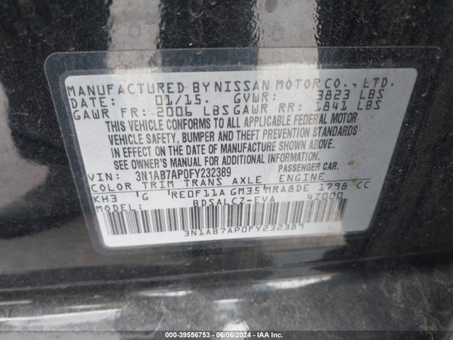 Nissan SENTRA S 2015 3N1AB7AP0FY232389 Image 9