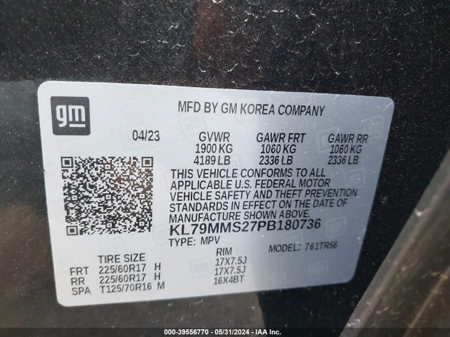 Chevrolet Trailblazer Fwd Ls 2023 KL79MMS27PB180736 Image 9