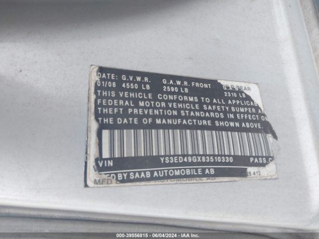 2008 SAAB 9-5 YS3ED49GX83510330 Photo 8