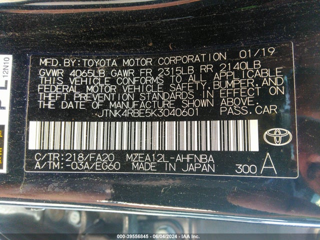 Toyota COROLLA SE 2019 JTNK4RBE5K3040601 Image 9