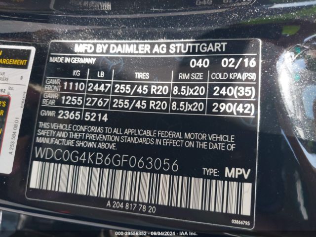 WDC0G4KB6GF063056 Mercedes-Benz Glc 300 4matic