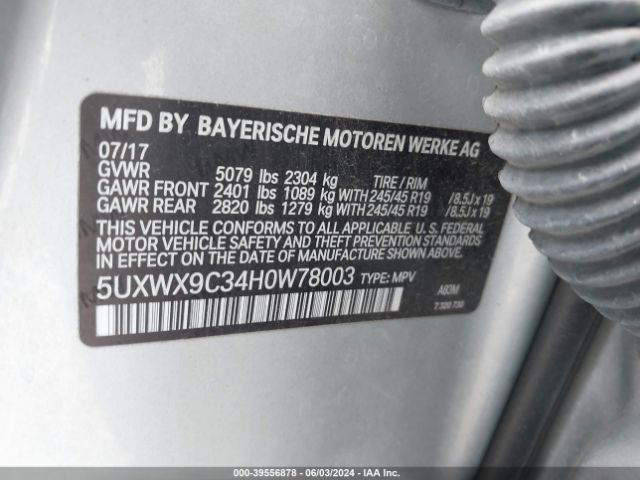 5UXWX9C34H0W78003 BMW X3 Xdrive28i