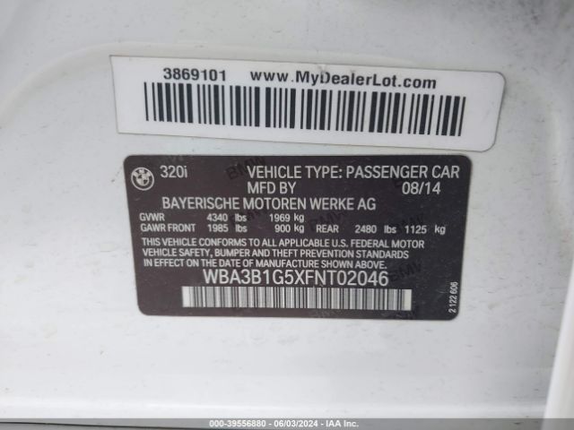 WBA3B1G5XFNT02046 BMW 320i