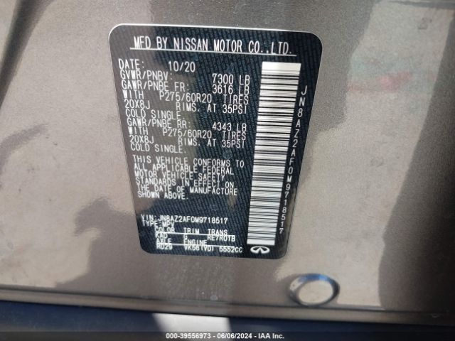 JN8AZ2AF0M9718517 Infiniti QX80 LUXE